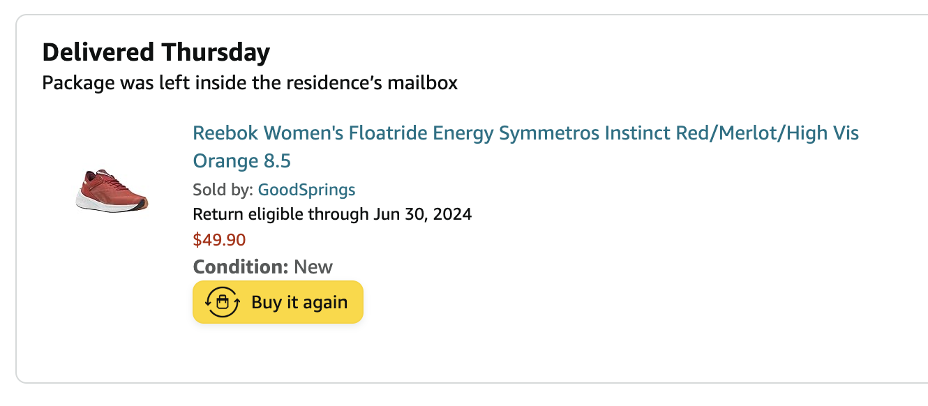 Reebok Symmetros $50 on Amazon